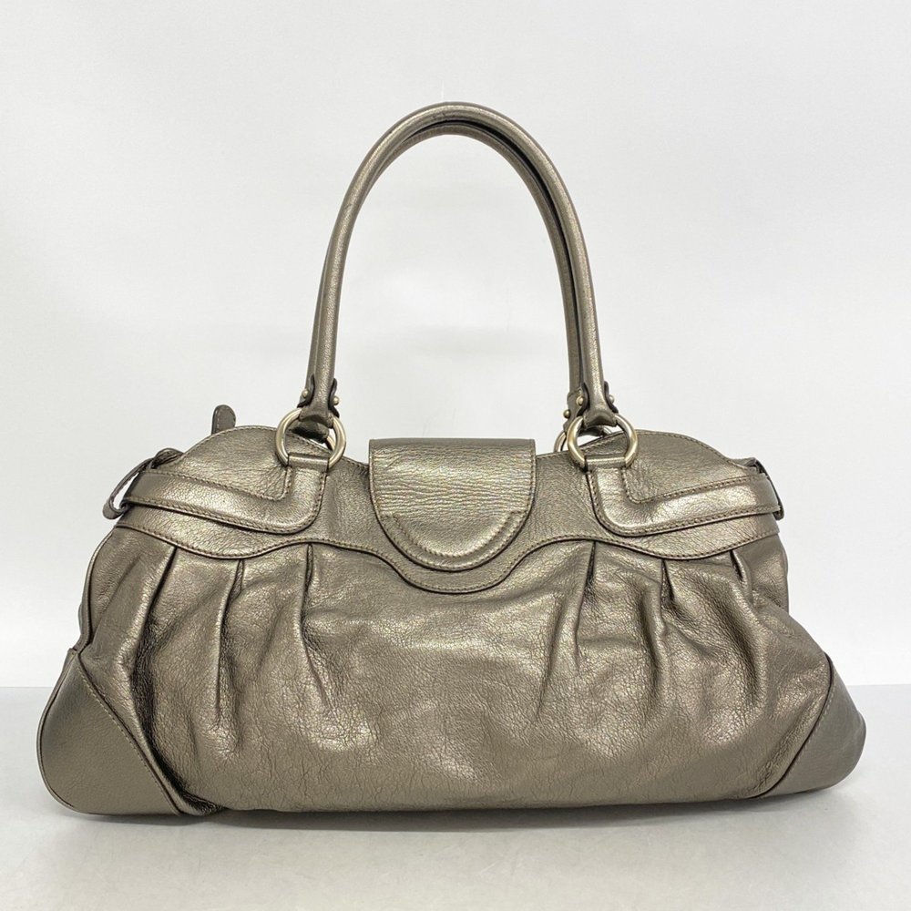 Salvatore Ferragamo Shoulder Bag Gancini Leather Bronze Women's - Picture 10 of 10